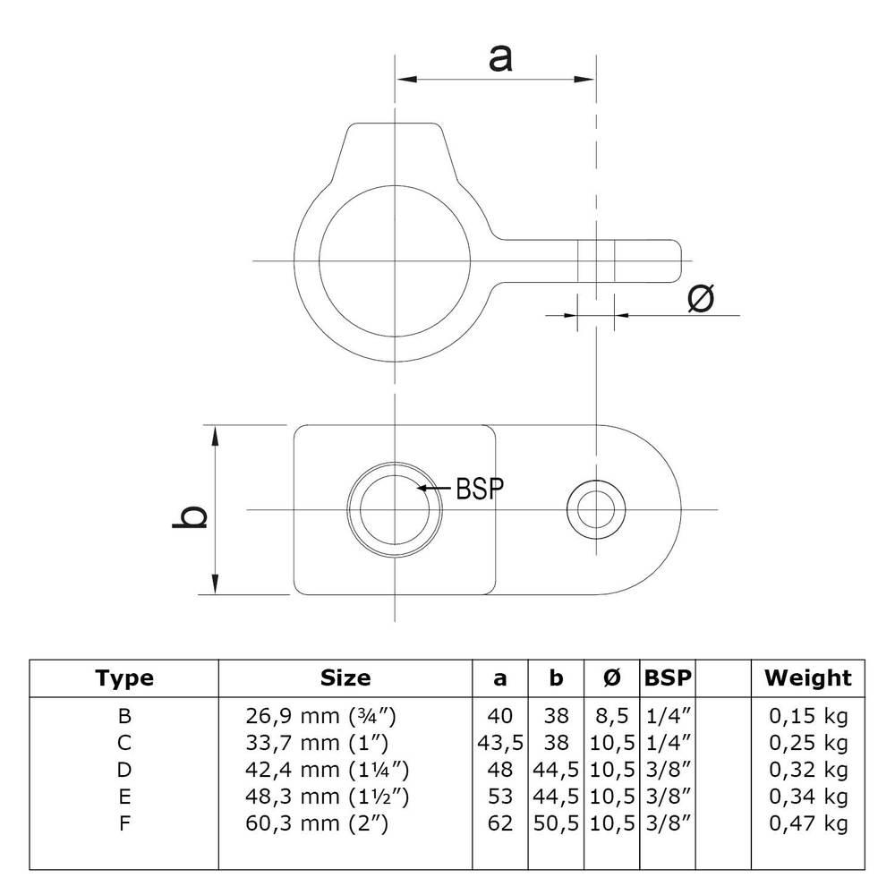 Doos Oogdeel scharnierstuk-B / 26,9 mm (120 stuks)